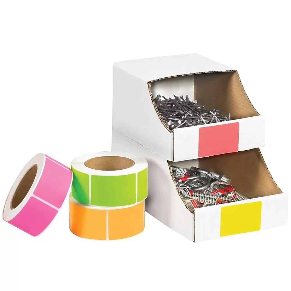 Tape Logic Labels<2" x 4" Rectangle Fluorescent Inventory Label, 5000/Pack