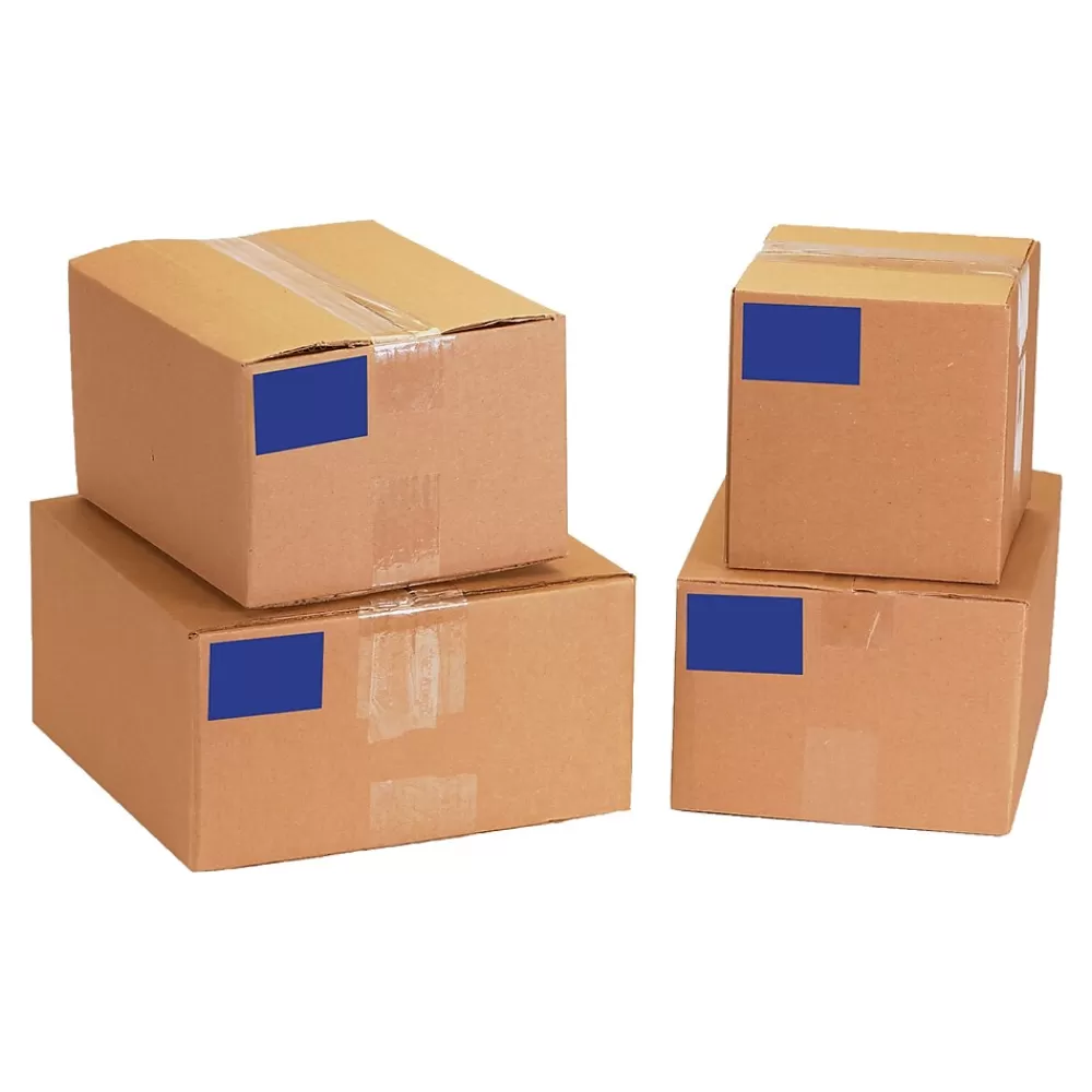 Tape Logic Labels<4" x 3" Rectangle Inventory Label, Dark Blue, 500/Roll