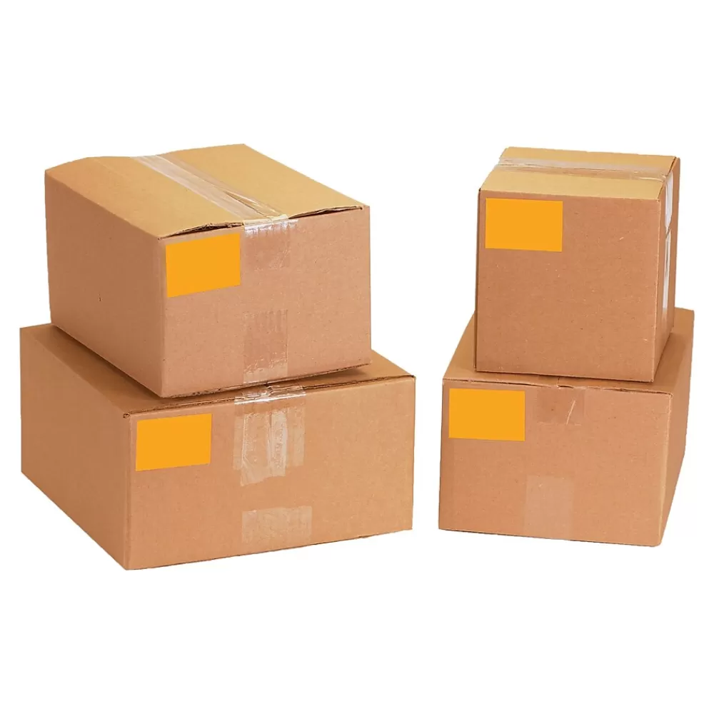 Tape Logic Labels<6" x 3" Rectangle Inventory Label, Fluorescent Orange, 250/Roll