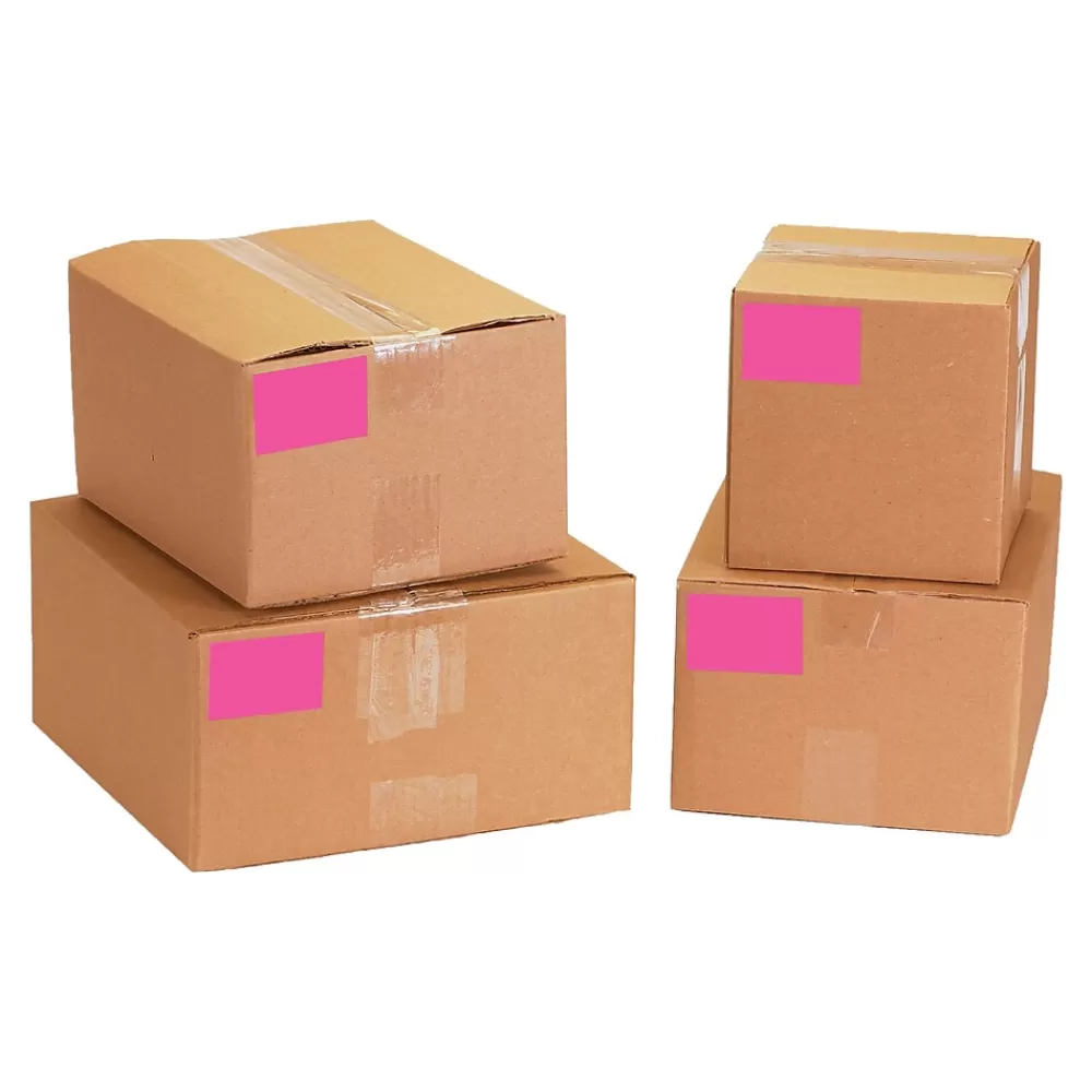 Tape Logic Labels<3" x 9" Rectangle Inventory Label, Fluorescent Pink, 250/Roll