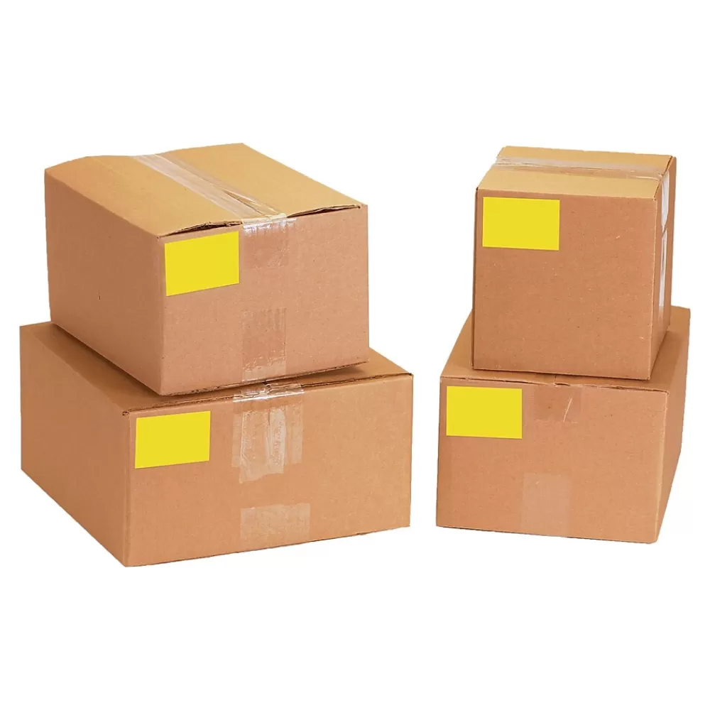 Tape Logic Labels<5" x 7" Rectangle Inventory Label, Fluorescent Yellow, 500/Roll