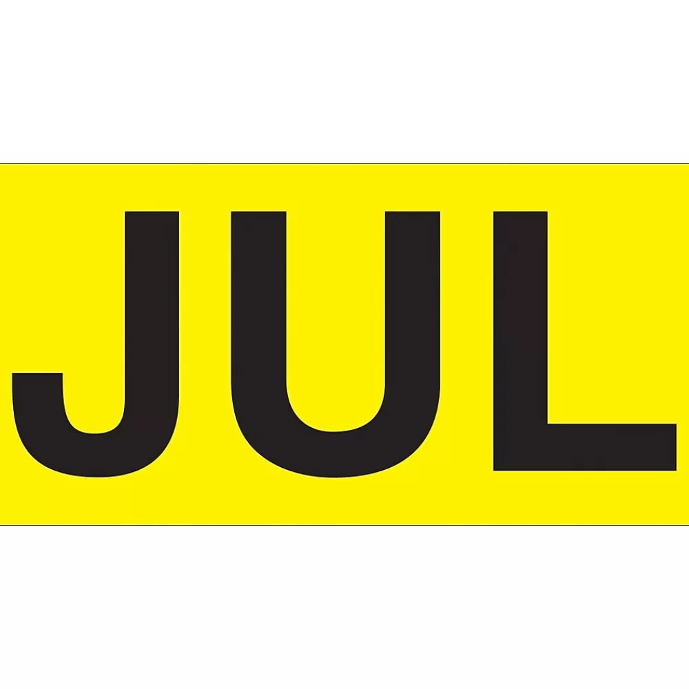 Tape Logic Labels<3" x 2" Rectangle "JUL" Months of the Year Label, Fluorescent Yellow, 500/Roll