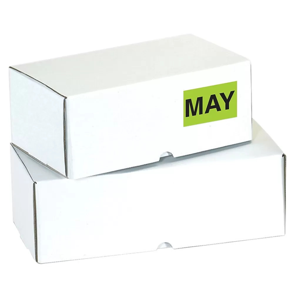 Tape Logic Labels<3" x 2" Rectangle "MAY" Months of the Year Label, Fluorescent Green, 500/Roll