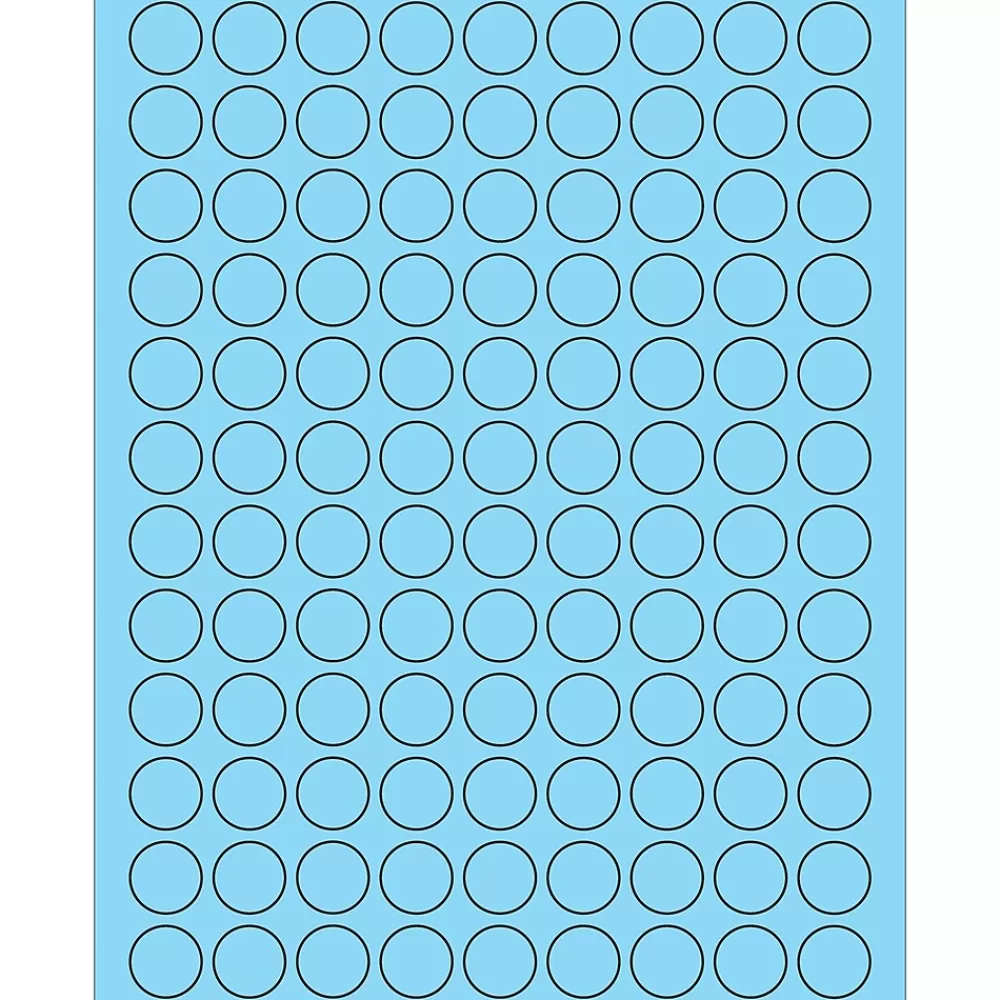 Tape Logic Labels<® Fluorescent Circle Laser Labels, 3/4", Pastel Blue, 10800/Case (LL190BE)