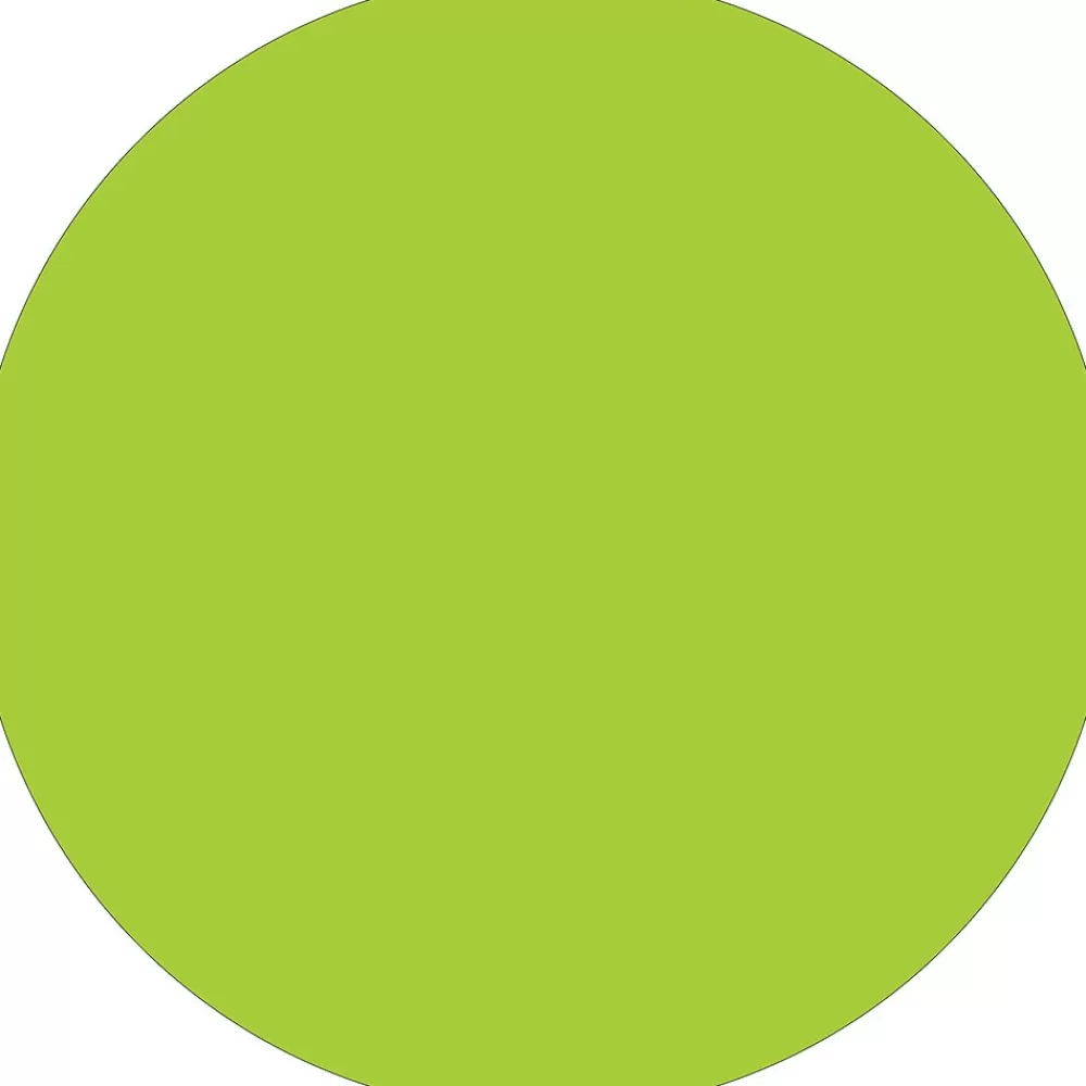 Tape Logic Labels<Inventory Circle Labels, 3/4", Fluorescent Green, 500/Roll (DL610J)