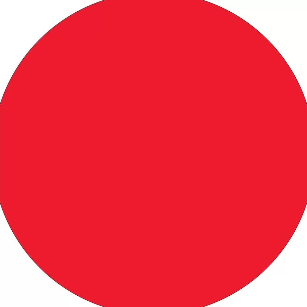 Tape Logic Labels<Inventory Circle Labels, 3/4", Fluorescent Red, 500/Roll (DL610G)