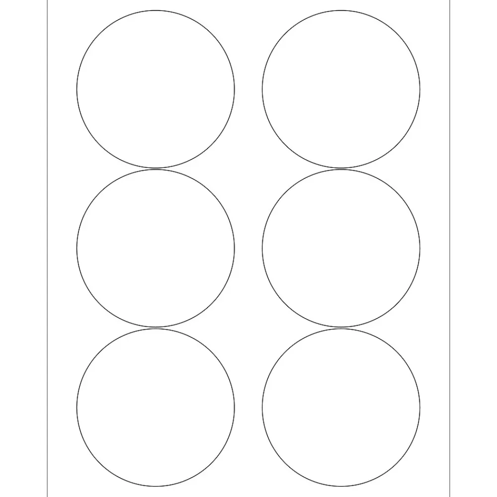 Tape Logic Labels<Laser Round Labels, 3 1/3", White, 600/Carton (DL610D)