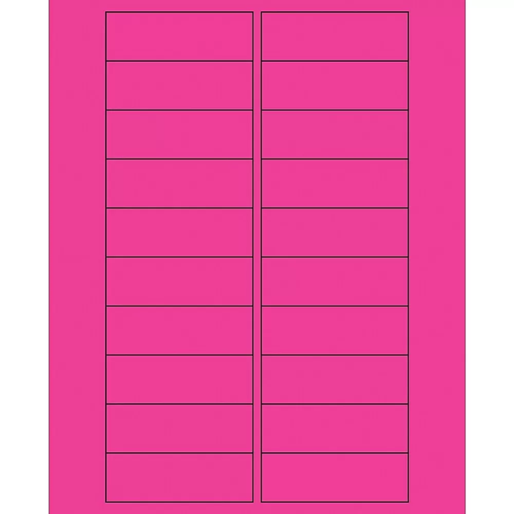 Tape Logic Labels<Rectangle Laser Labels, 3" x 1", Fluorescent Pink, 2000/Case (LL174PK)
