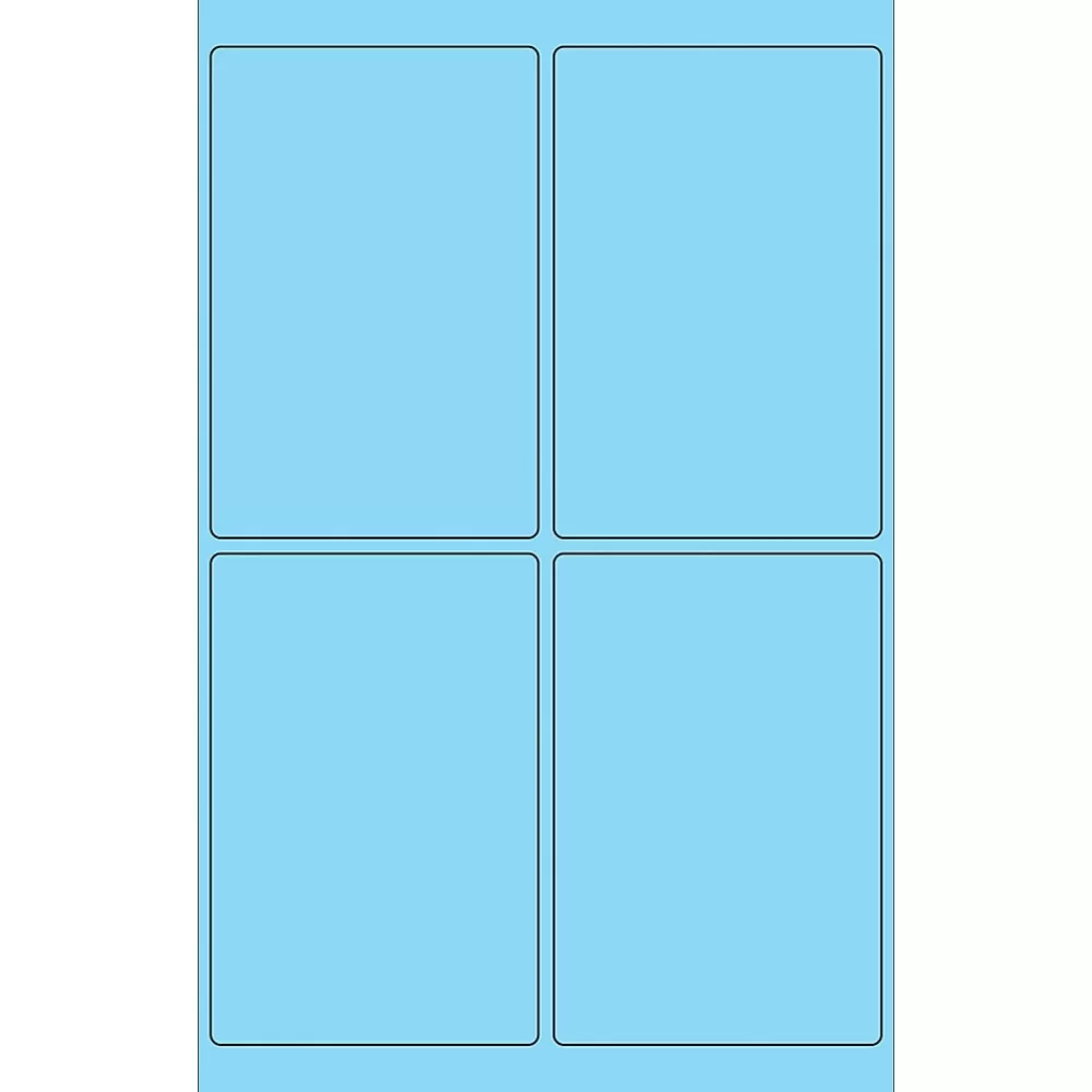 Tape Logic Labels<Rectangle Laser Labels, 4" x 6", Pastel Blue, 400/Case (LL186BE)