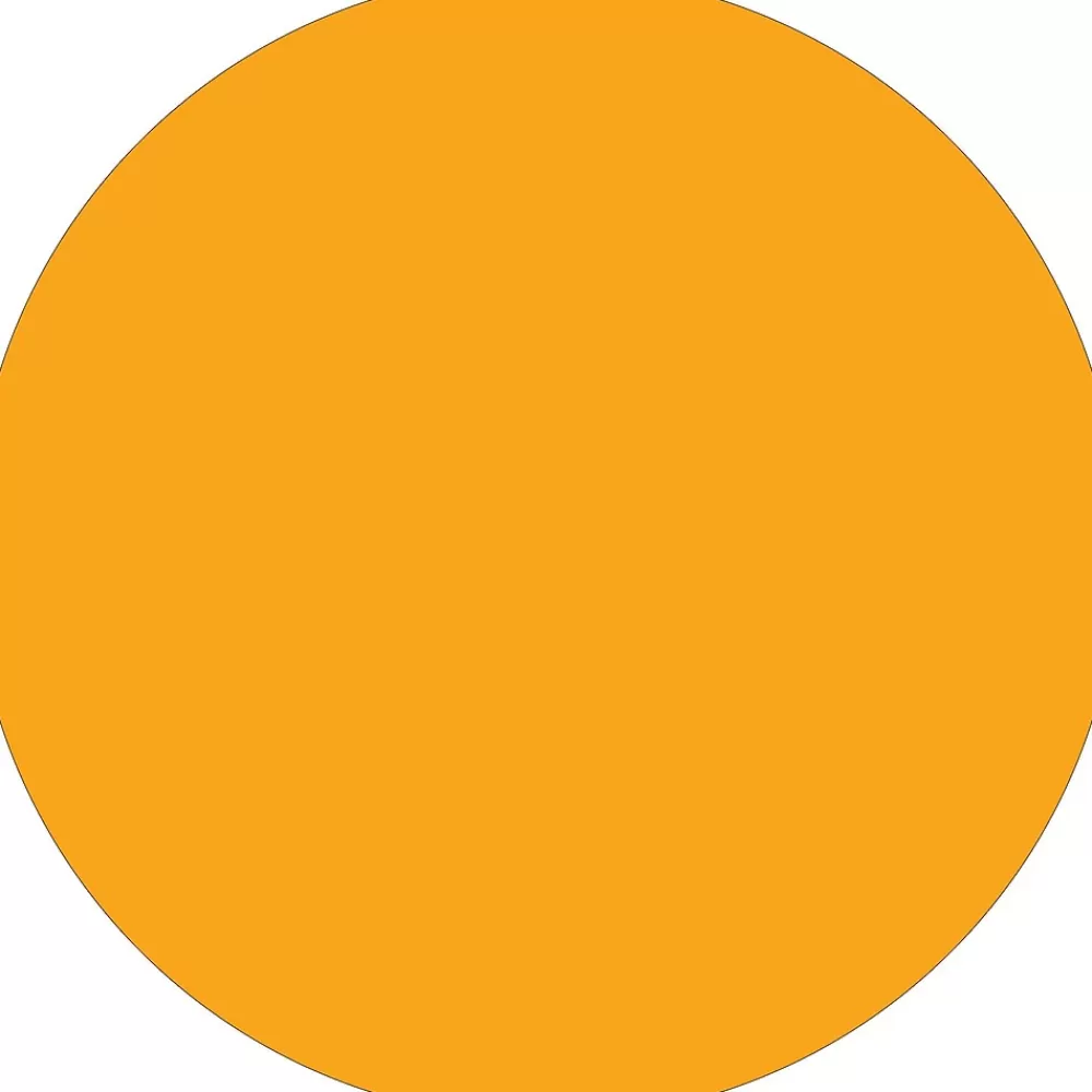 Tape Logic Labels<Removable Labels, 1" Circle, Fluorescent Orange, 500 /Roll (DL1389FO)