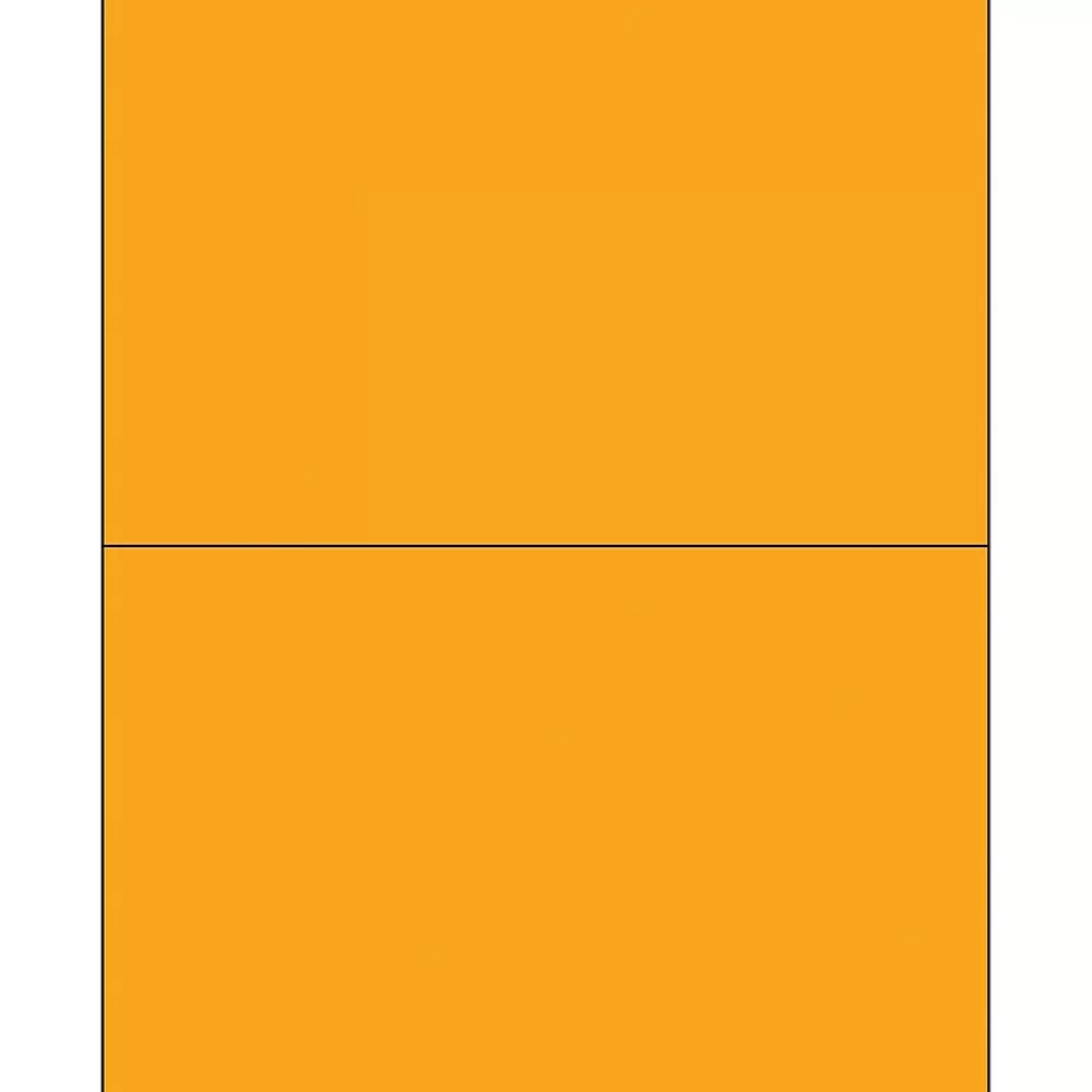 Tape Logic Labels<® Removable Rectangle Laser Labels, 8 1/2" x 5 1/2", Fluorescent Orange, 200/Case (LL415OR)