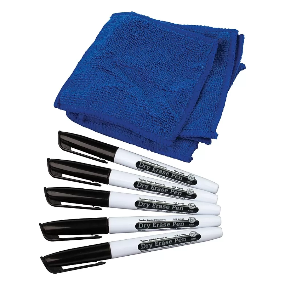 Teacher Created Resources Markers<Dry Erase Markers, Fine Tip, Black, 5/Pack, 3 Packs (TCR77268-3)