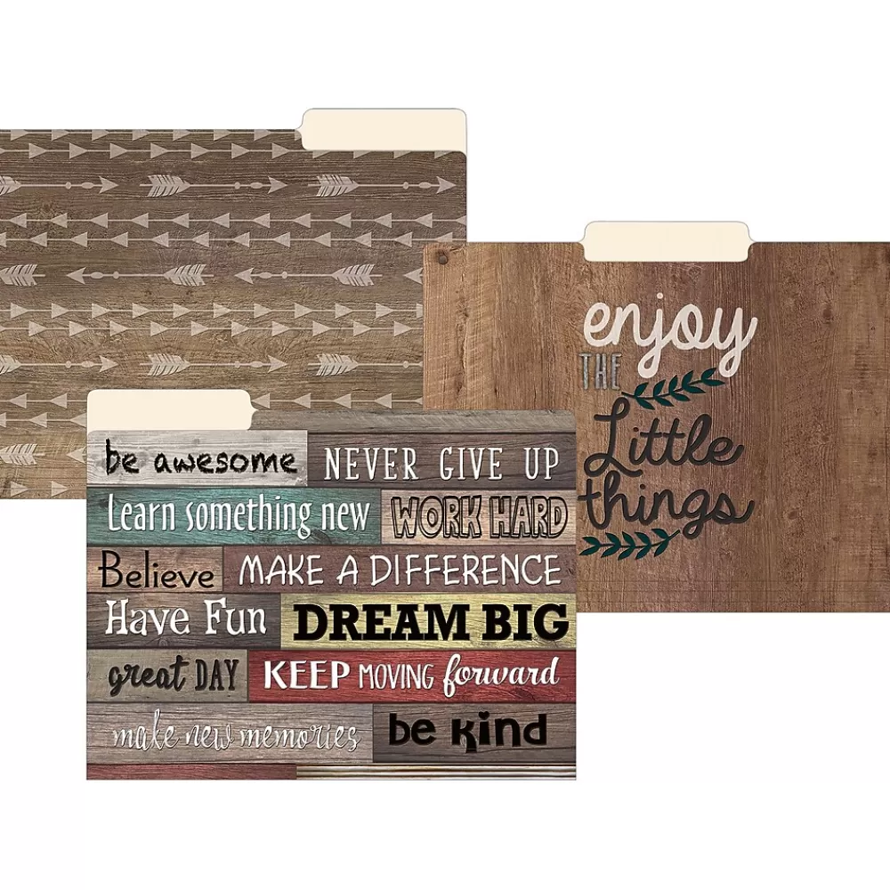 Teacher Created Resources File Folders<Farmhouse Chic File Folder, 1/3-Cut Tab, Letter Size, Assorted, 24/Pack (TCR8540-2)
