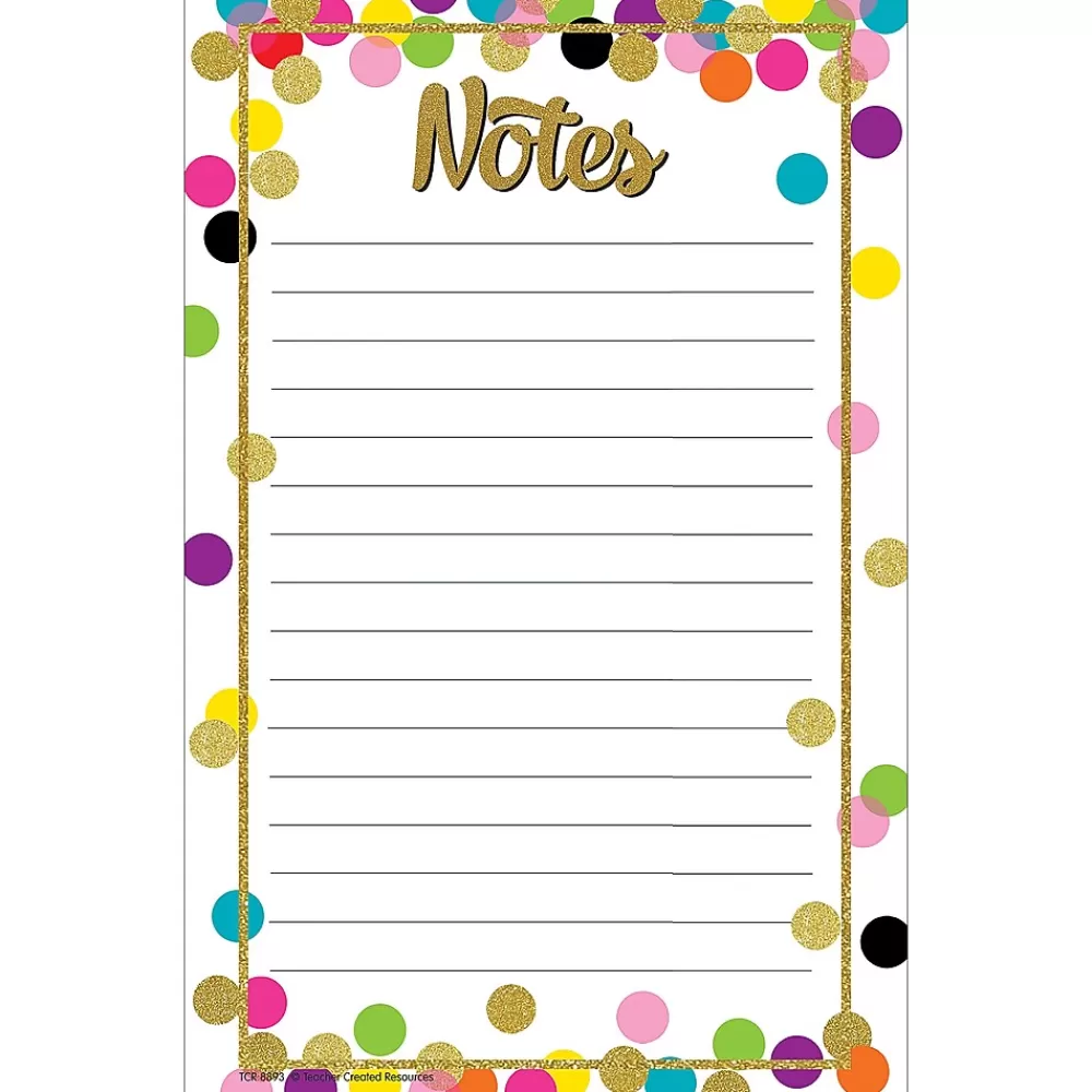 Teacher Created Resources Notepads<Notepad, 5" x 8", Assorted Colors, 50 Sheets/Pad, 6 Pads/Bundle (TCR8893-6)