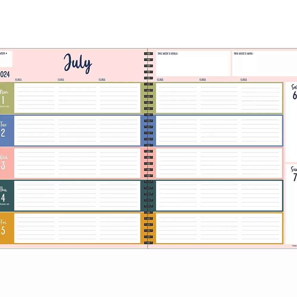 TF Publishing Academic Planners<2024-2025 8.5" x 11" Academic Weekly & Monthly Teacher Planner, Paperboard Cover, Multicolor (AY25-9600)