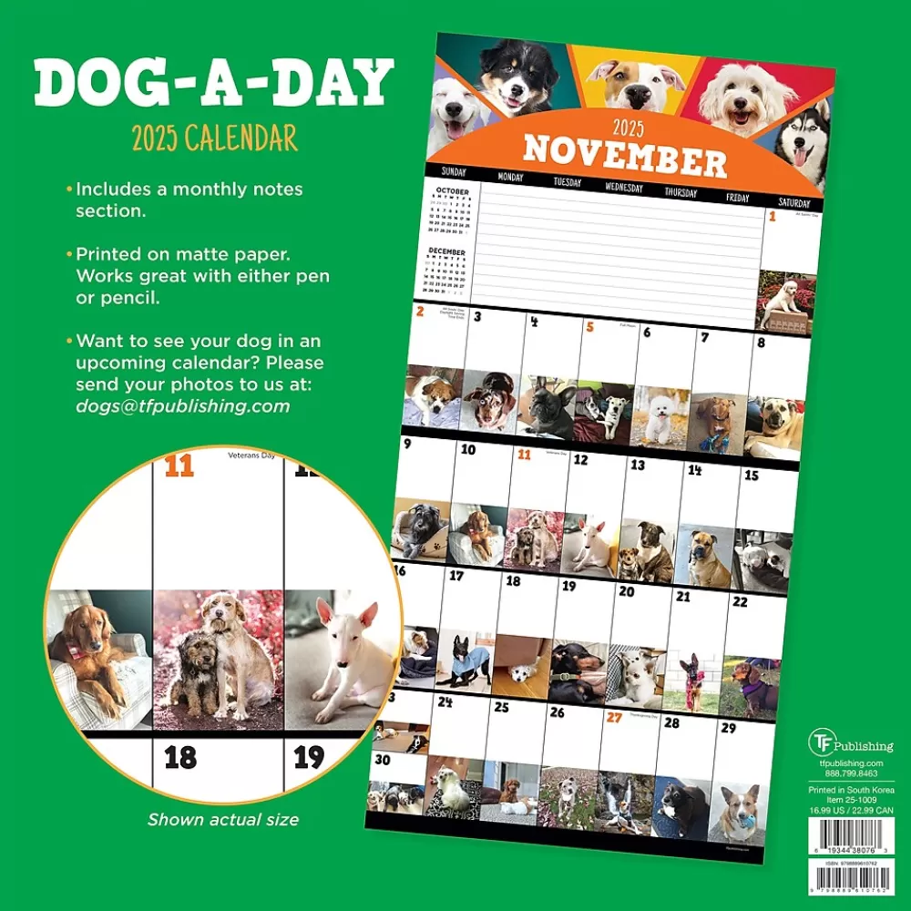 TF Publishing 2025 Calendars<2025 12" x 12" Dog-A-Day Wall Calendar (25-1009)