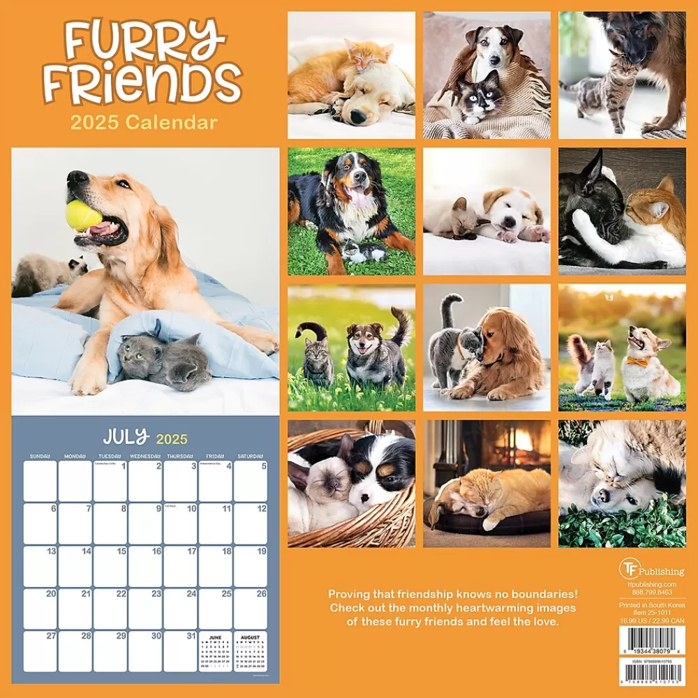 TF Publishing 2025 Calendars<2025 12" x 12" Furry Friends Wall Calendar (25-1011)