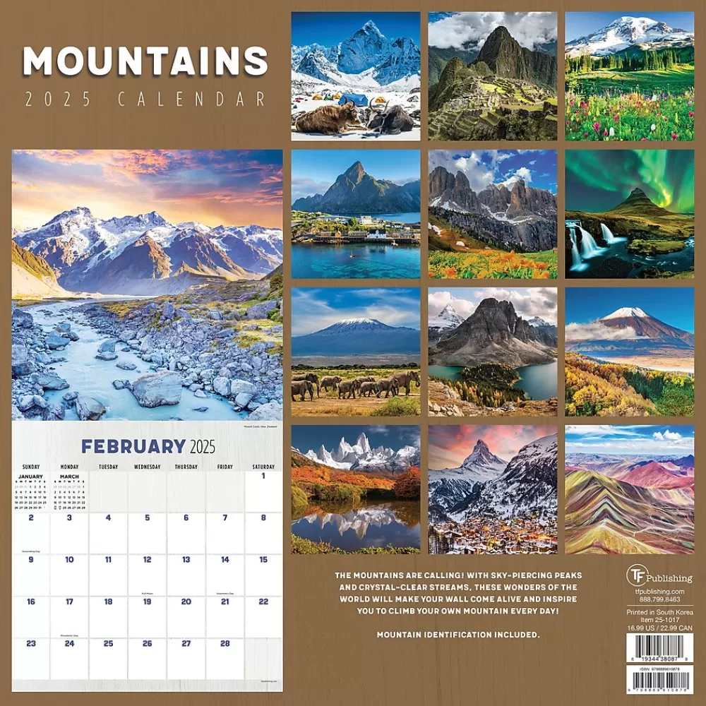 TF Publishing 2025 Calendars<2025 12" x 12" Mountains Wall Calendar (25-1017)