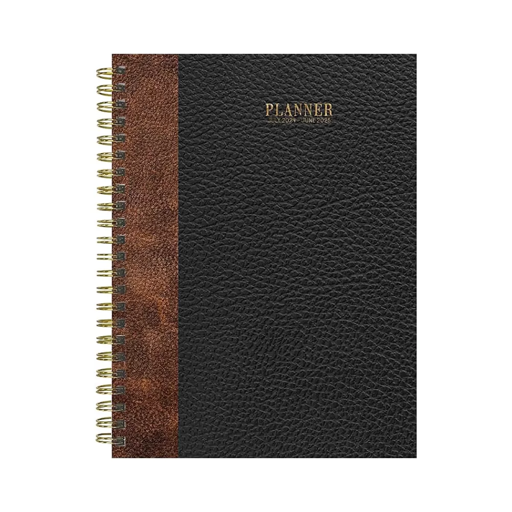 TF Publishing Academic Planners<2024-2025 Bibliophile Series Bound Black 6" x 8" Academic Weekly & Monthly Planner, Paperboard Cover
