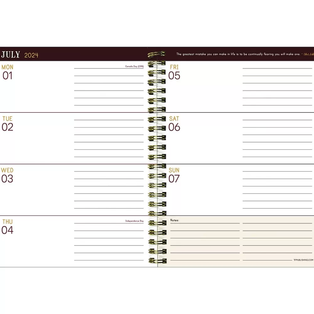TF Publishing Academic Planners<2024-2025 Bibliophile Series Mineral Fleur-De-Lis 6" x 8" Academic Weekly & Monthly Planner, Paperboard Cover