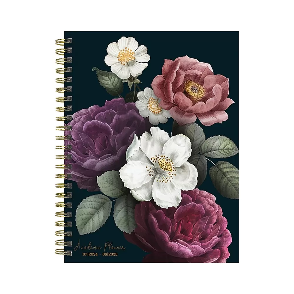 TF Publishing Academic Planners<2024-2025 Bibliophile Series Peony and Petals 6" x 8" Academic Weekly & Monthly Planner, Paperboard Cover