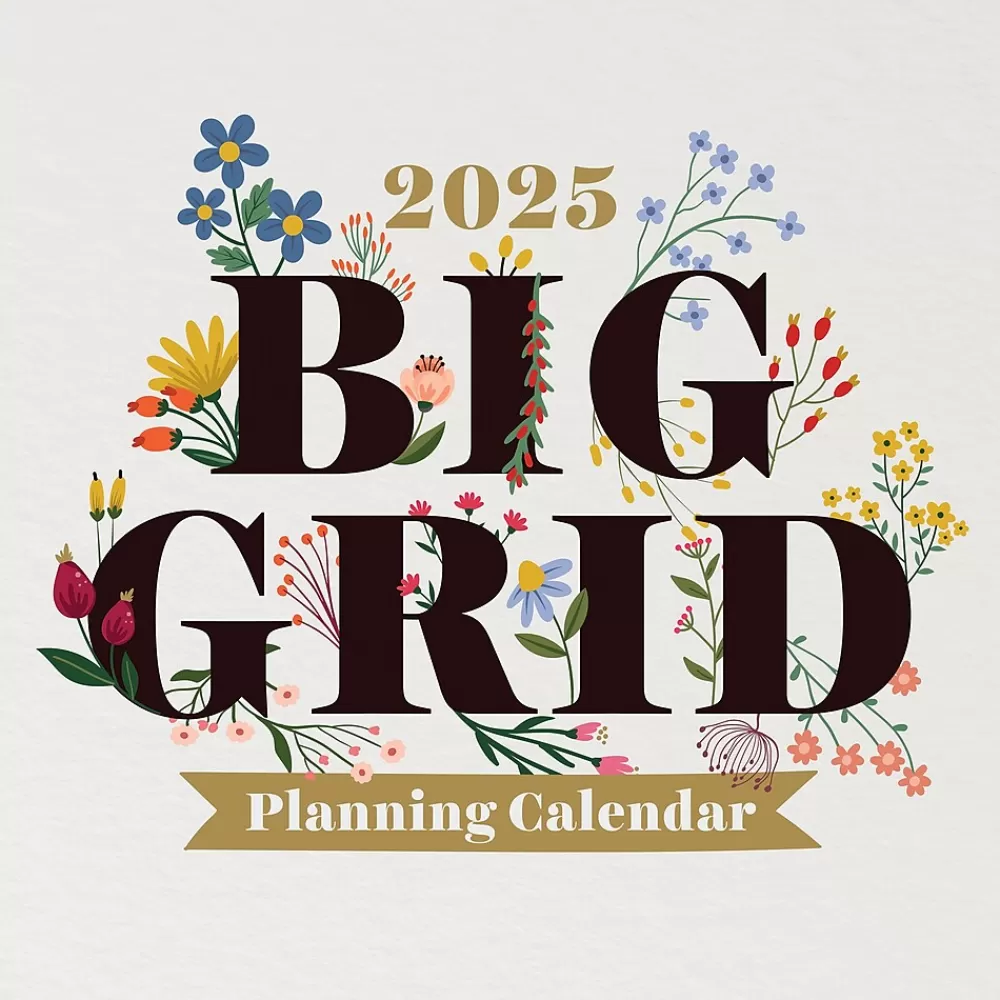 TF Publishing 2025 Calendars<2025 Big Grid-Floral 12" x 12" Monthly Wall Calendar (25-1103)