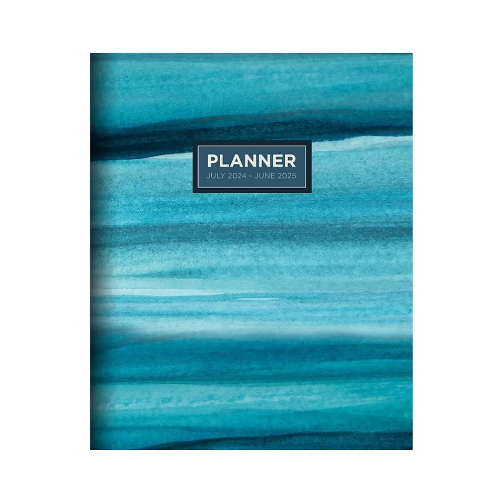 TF Publishing Academic Planners<2024-2025 Blue Watercolor 6.5" x 8" Academic Monthly Planner, Paperboard Cover (AY25-4200)