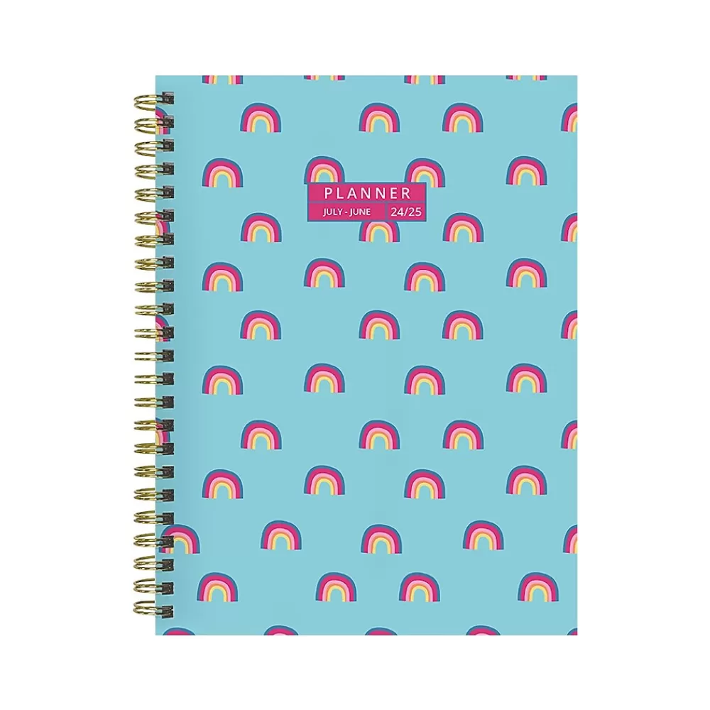 TF Publishing Academic Planners<2024-2025 Cali Girl Collection Blue Sky Rainbows 6" x 8" Academic Weekly & Monthly Planner, Paperboard Cover