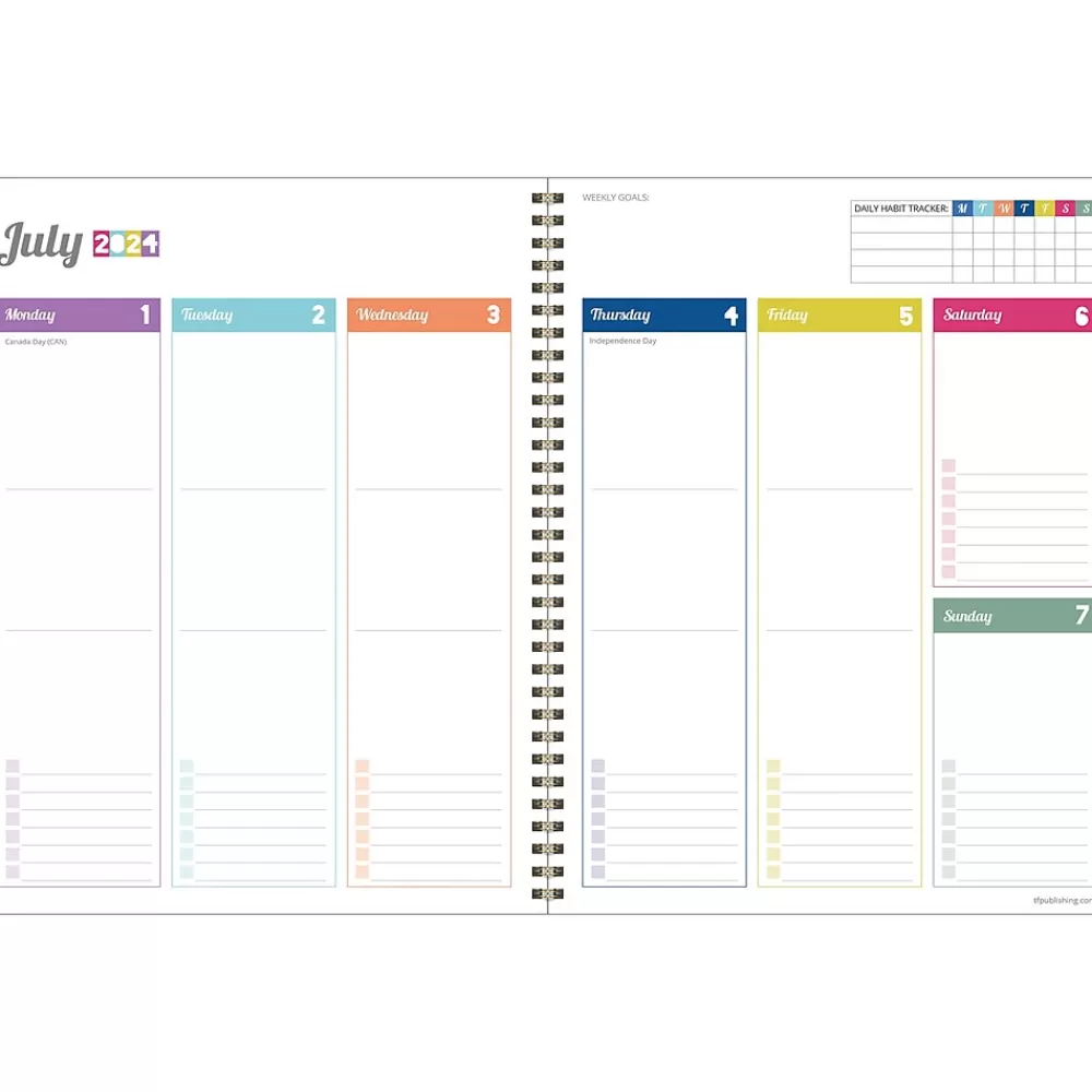 TF Publishing Academic Planners<2024-2025 Cali Girl Collection Checkmate 8.5" x 11" Academic Weekly & Monthly Planner, Paperboard Cover