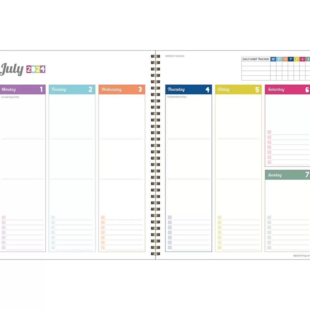 TF Publishing Academic Planners<2024-2025 Cali Girl Groovy 8.5" x 11" Academic Weekly & Monthly Planner, Paperboard Cover, Multicolor