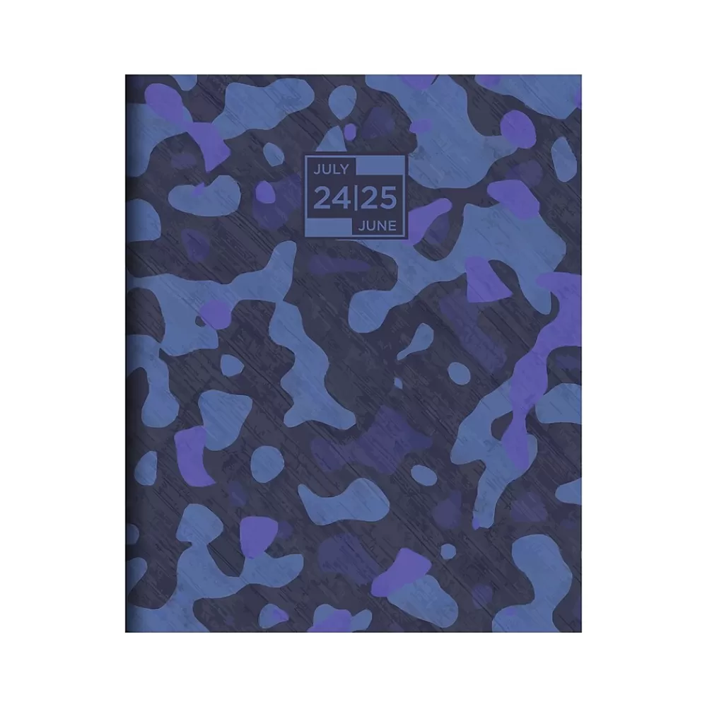 TF Publishing Academic Planners<2024-2025 Camo 9" x 11" Academic Monthly Planner, Paperboard Cover, Blue (AY25-4502)