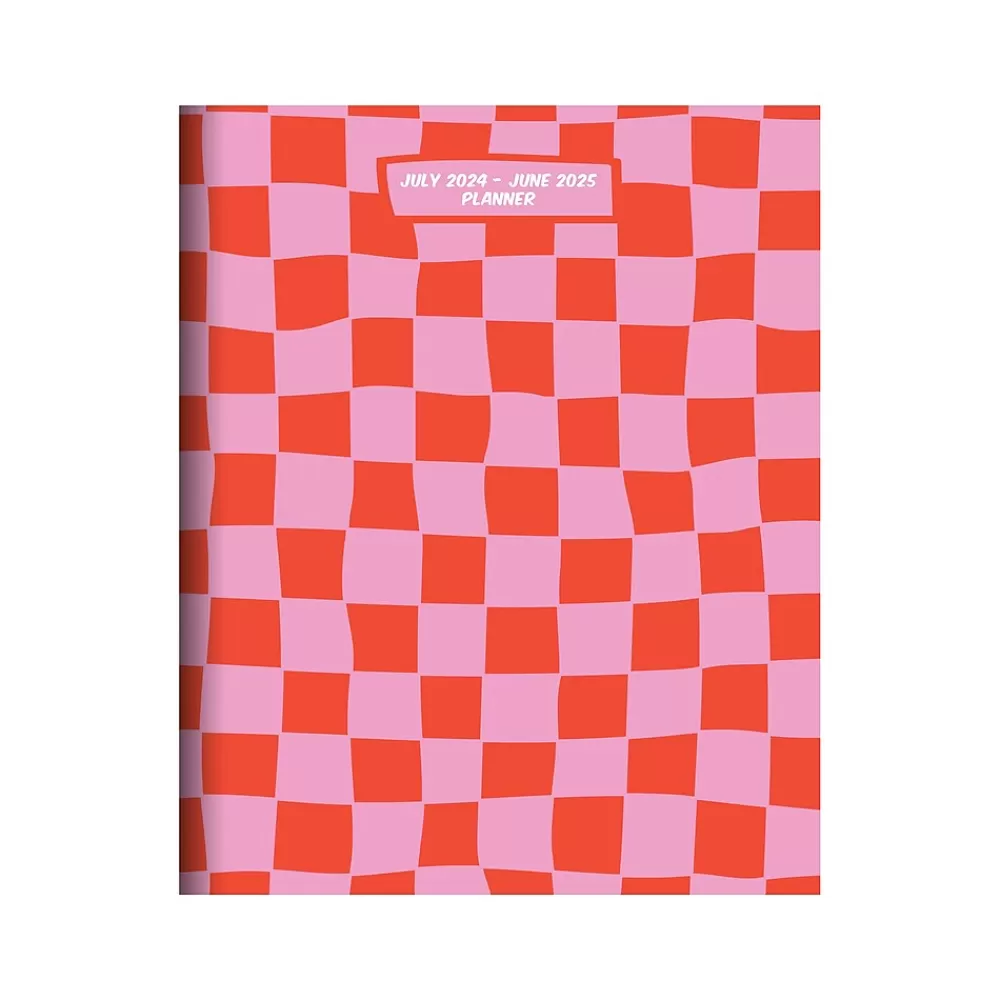 TF Publishing Academic Planners<2024-2025 Check Pink and Red 6.5" x 8" Academic Monthly Planner, Paperboard Cover (AY25-4202)