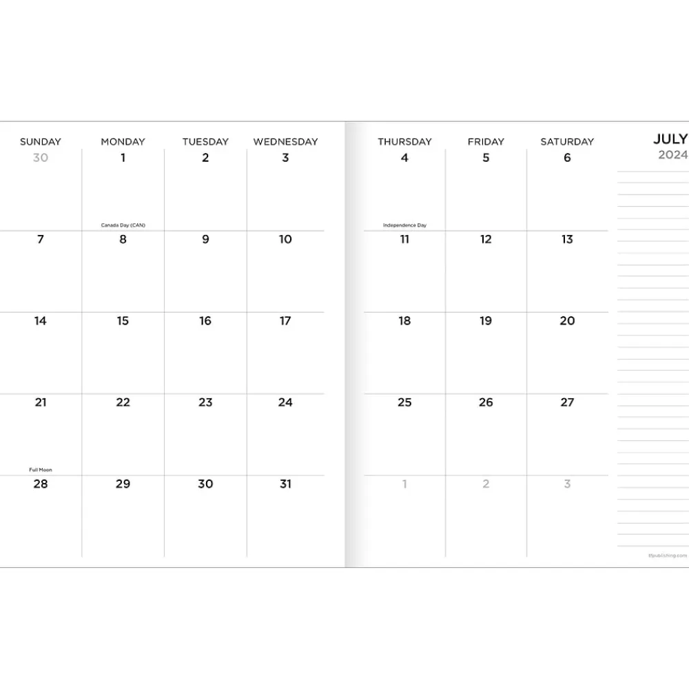 TF Publishing Academic Planners<2024-2025 Check Pink and Red 6.5" x 8" Academic Monthly Planner, Paperboard Cover (AY25-4202)