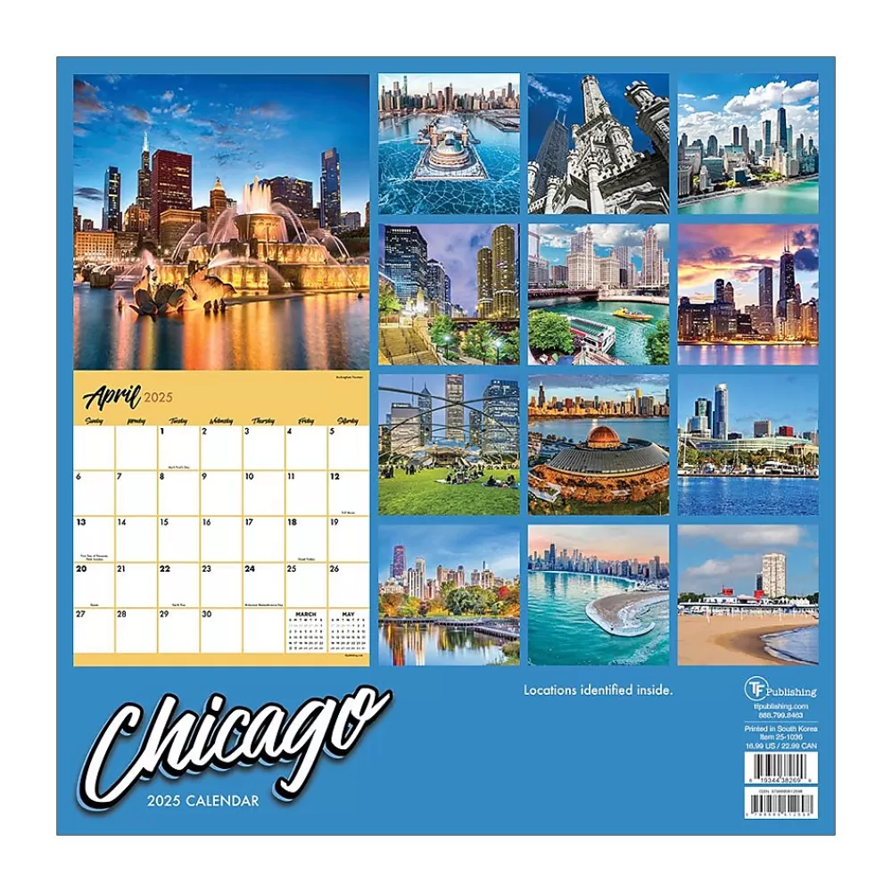 TF Publishing 2025 Calendars<2025 Chicago 12" x 12" Monthly Wall Calendar (25-1036)