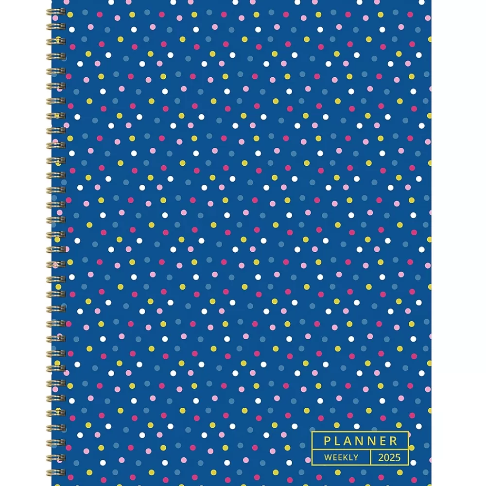 TF Publishing 2025 Planners<2025 Cobalt Dots 9" x 11" Weekly & Monthly Planner, Paperboard Cover, Multicolored (25-9712)