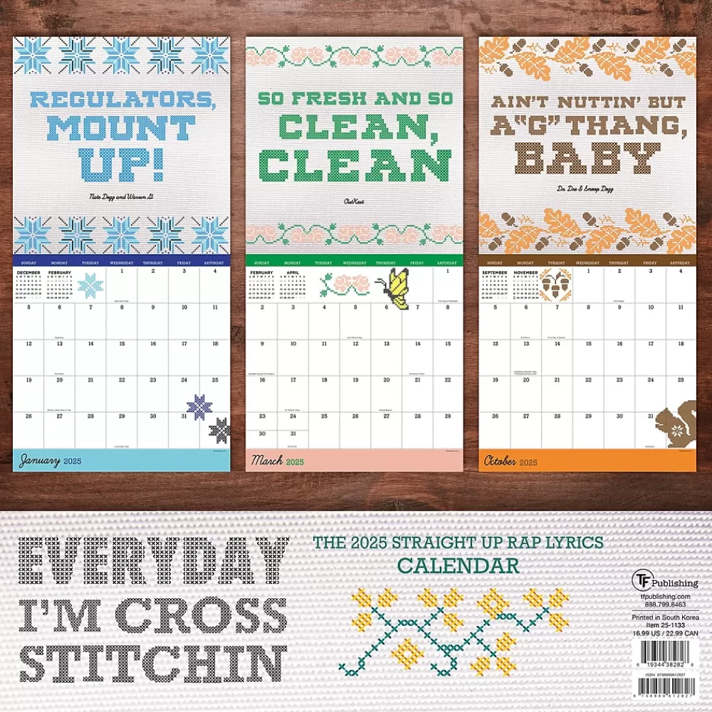 TF Publishing 2025 Calendars<2025 Cross Stitch 12" x 12" Monthly Wall Calendar (25-1133)