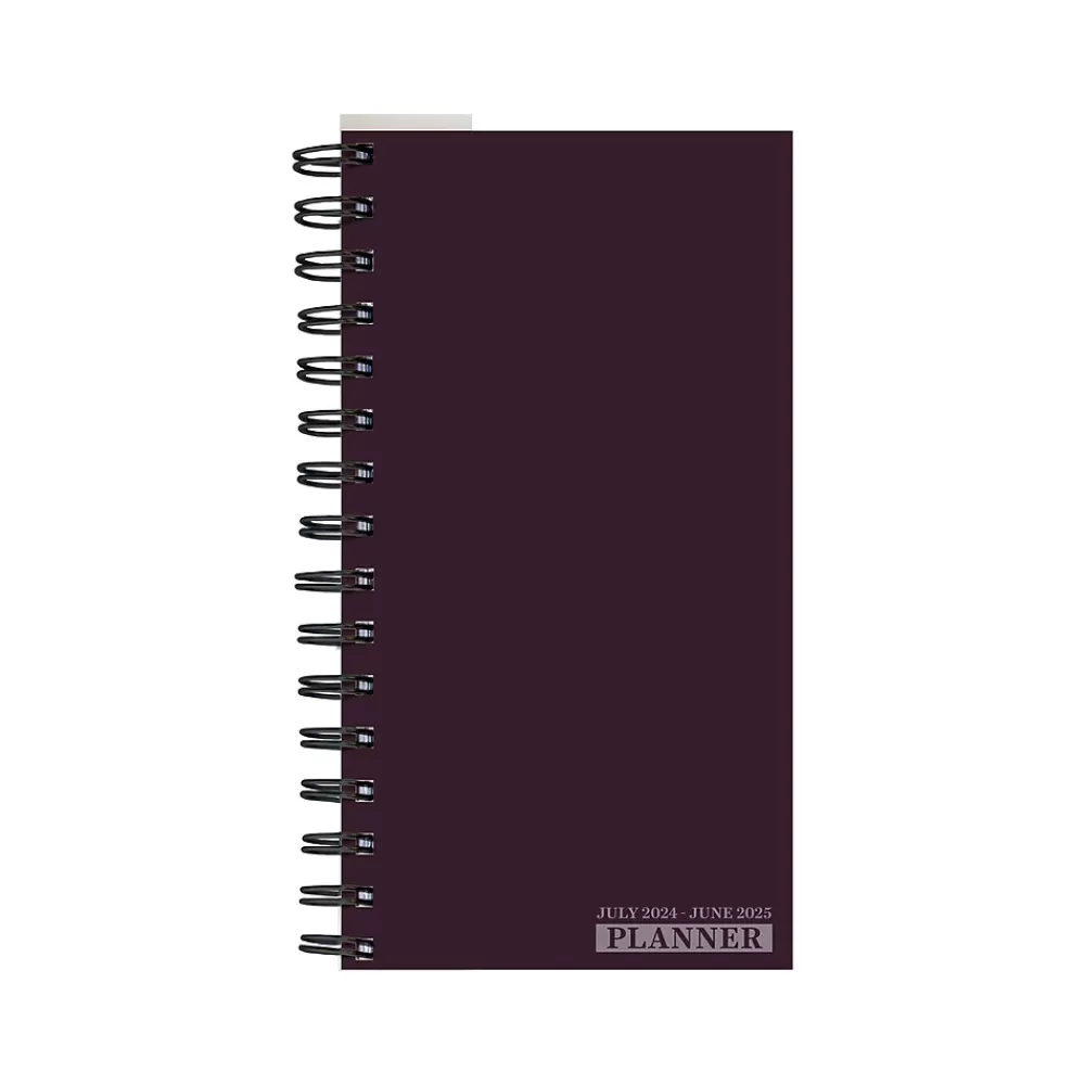 TF Publishing Academic Planners<2024-2025 Dark As Night 3.5" x 6.5" Academic Weekly & Monthly Planner, Paperboard Cover, Purple (AY25-7502)