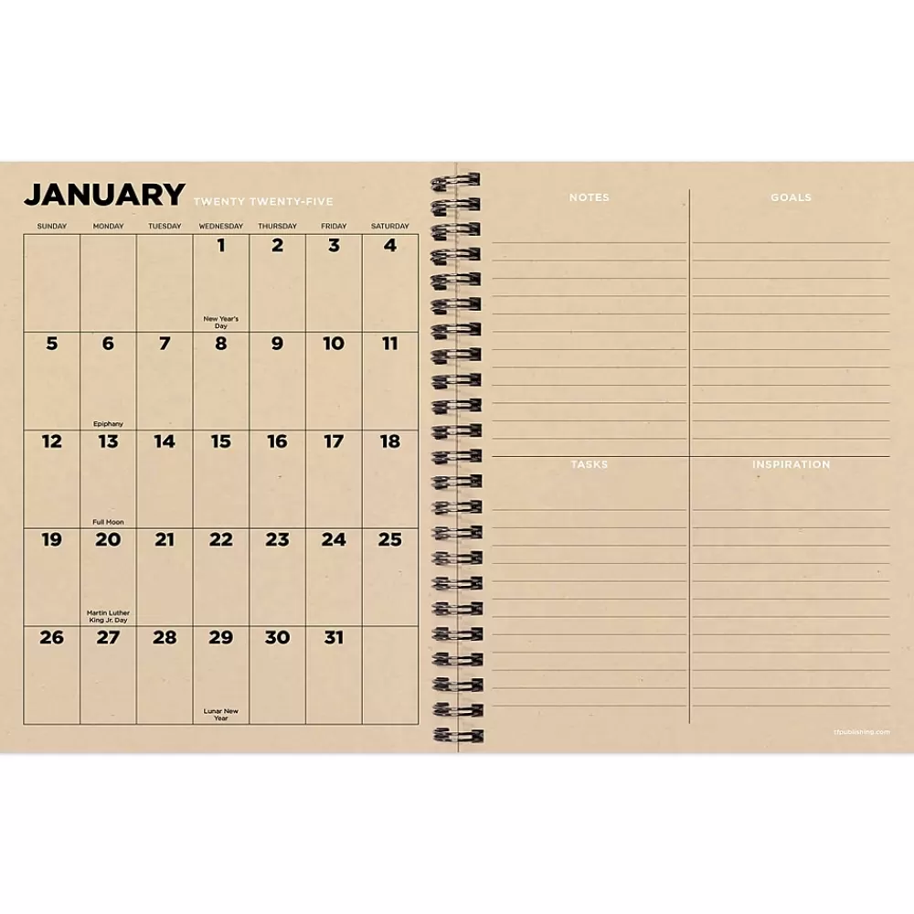 TF Publishing 2025 Planners<2025 Element Layers 6.5" x 8" Weekly & Monthly Planner, Paperboard Cover, Multicolor (25-9204)
