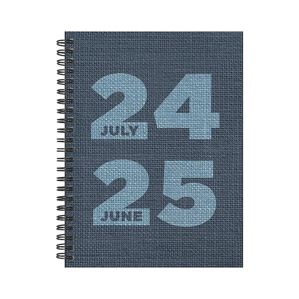 TF Publishing Academic Planners<2024-2025 Elements Series Denim 6" x 8" Academic Weekly & Monthly Planner, Paperboard Cover, Blue (AY25-9202)