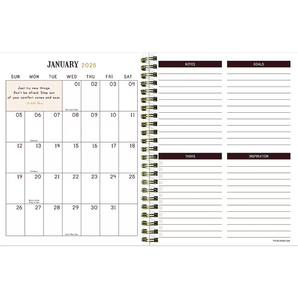 TF Publishing 2025 Planners<2025 Emerald Edition 6.5" x 8" Weekly & Monthly Planner, Paperboard Cover, Multicolor (25-9220)