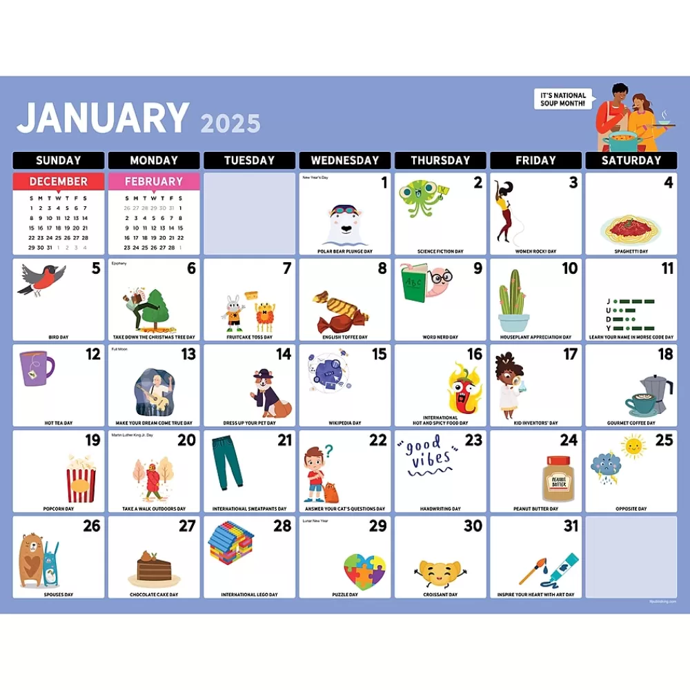 TF Publishing 2025 Calendars<2025 Every Day's A Holiday 17" x 22" Monthly Desk Pad Calendar (25-8200)