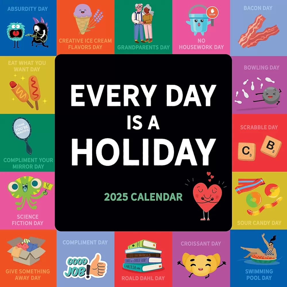TF Publishing 2025 Calendars<2025 Every Day's A Holiday Wall 12" x 12" Monthly Wall Calendar (25-1108)