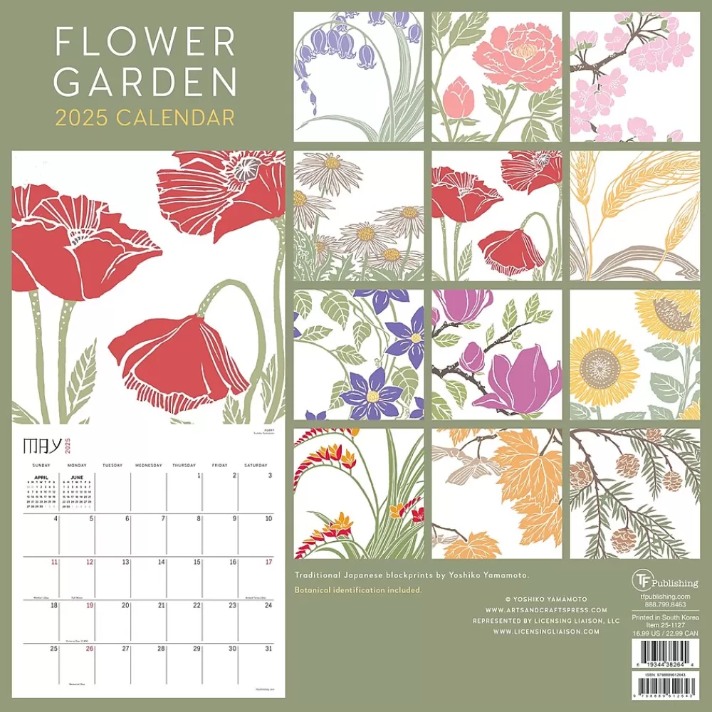 TF Publishing 2025 Calendars<2025 Flower Garden 12" x 12" Monthly Wall Calendar (25-1127)