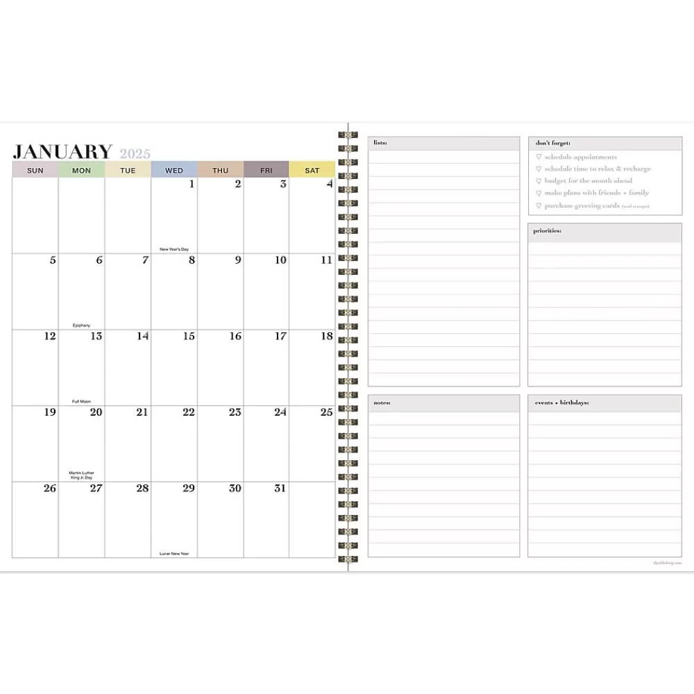 TF Publishing 2025 Planners<2025 Gardenia 9" x 11" Weekly & Monthly Planner, Paperboard Cover, Multicolored (25-9708)