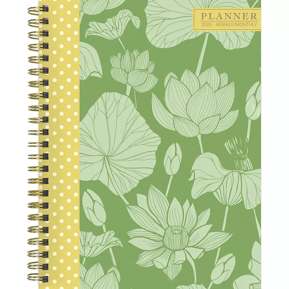 TF Publishing 2025 Planners<2025 Lotus 6.5" x 8" Weekly & Monthly Planner, Paperboard Cover, Multicolor (25-9210)