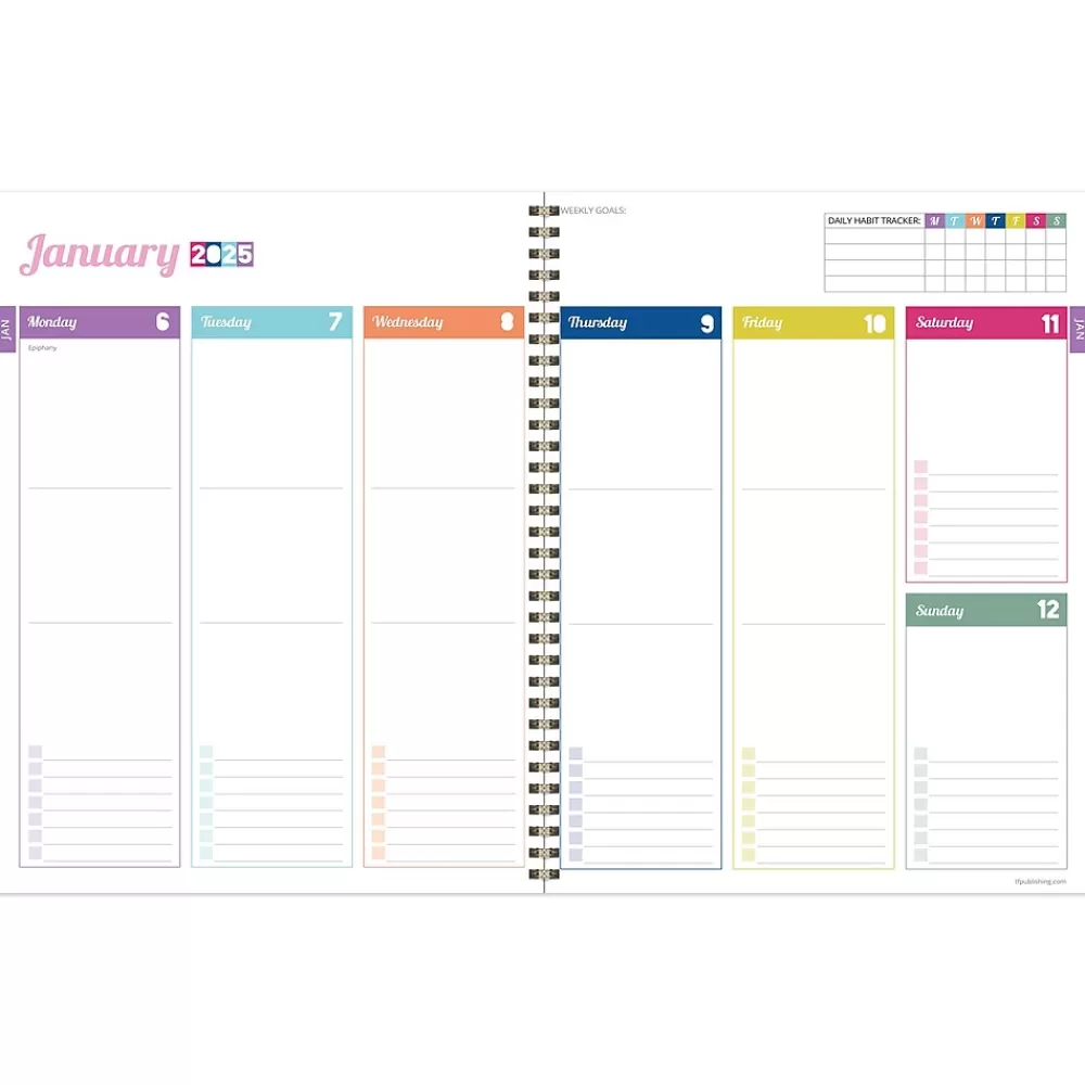 TF Publishing 2025 Planners<2025 Madras Plaid 9" x 11" Weekly & Monthly Planner, Paperboard Cover, Multicolored (25-9714)