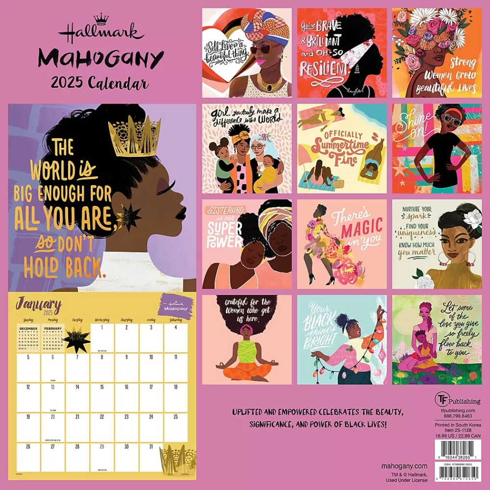 TF Publishing 2025 Calendars<2025 Mahogany 12" x 12" Monthly Wall Calendar (25-1128)