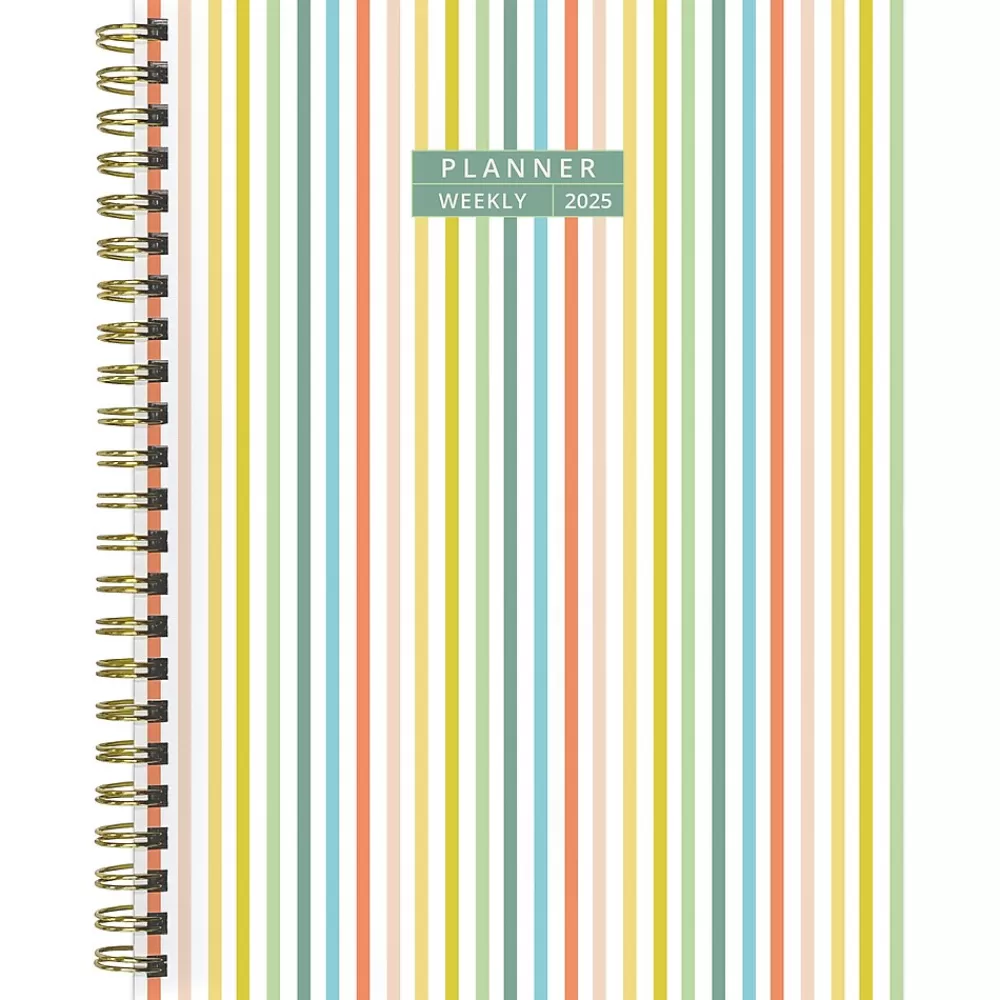 TF Publishing 2025 Planners<2025 Malibu Stripes 6.5" x 8" Weekly & Monthly Planner, Paperboard Cover, Multicolor (25-9216)