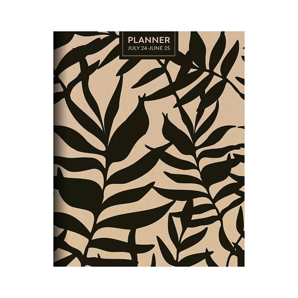 TF Publishing Academic Planners<2024-2025 Natural Foliage 6.5" x 8" Academic Monthly Planner, Paperboard Cover, Beige/Black (AY25-4208)
