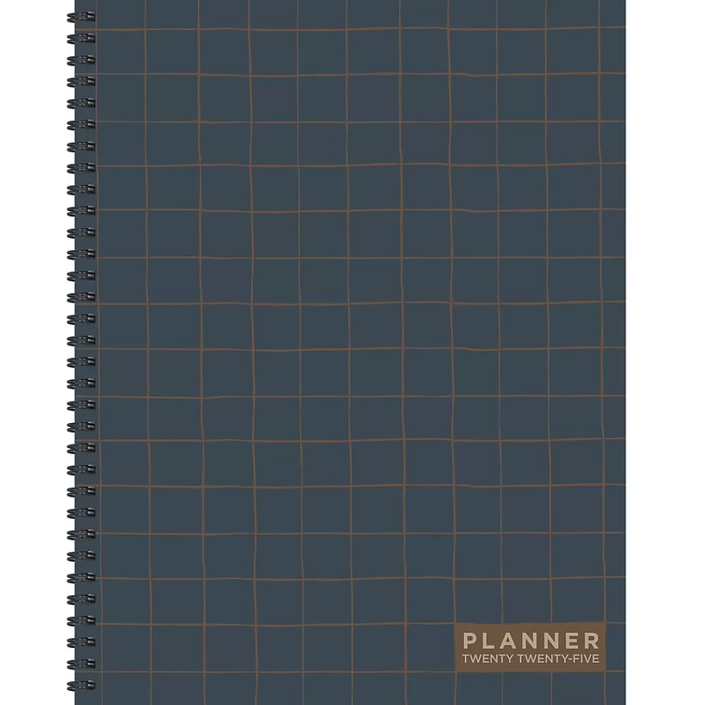 TF Publishing 2025 Planners<2025 Navy Grid Space 9" x 11" Weekly & Monthly Planner, Paperboard Cover, Multicolored (25-9704)